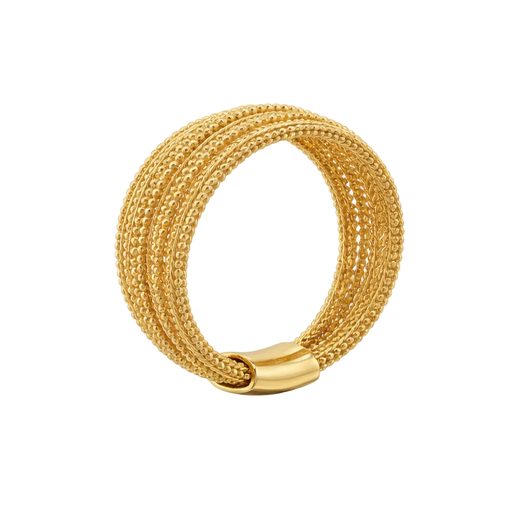 Shimming Textured Band Ring