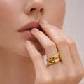 Gold Double Swirl Ring
