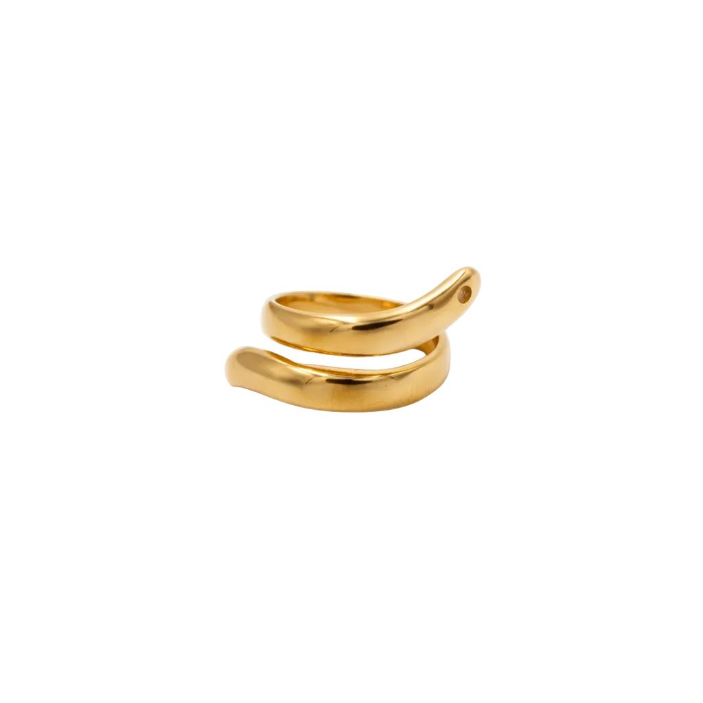 Gold Double Swirl Ring