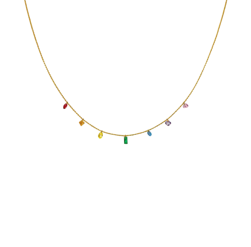 RainBow Station Drop Necklance