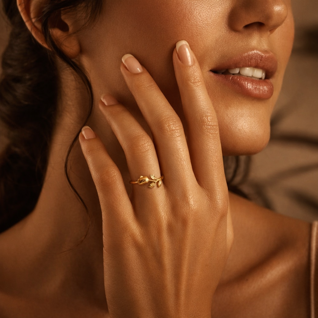 Golden Arbor Rose Petal Necklaces & Ring