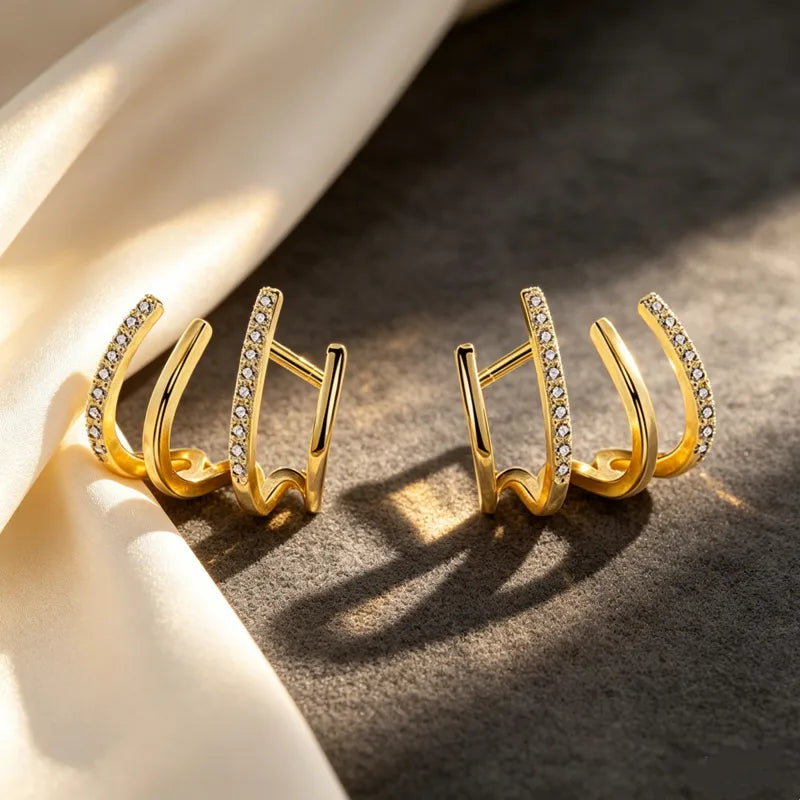 Elegant Asymmetrical Round Dots Earring