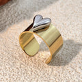 Two-Tone Puffy Heart Ring