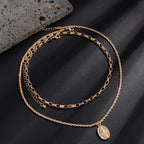 Portrait Alloy Pendant Necklace