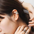 Minimalist Geometric Hoop Silver