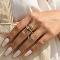 Multi-ring Chain Inlaid Ring