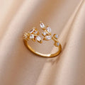 Open Leaf Gold Ring