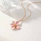 Tea Rose Necklace Pink