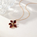 Tea Rose Necklace Wine