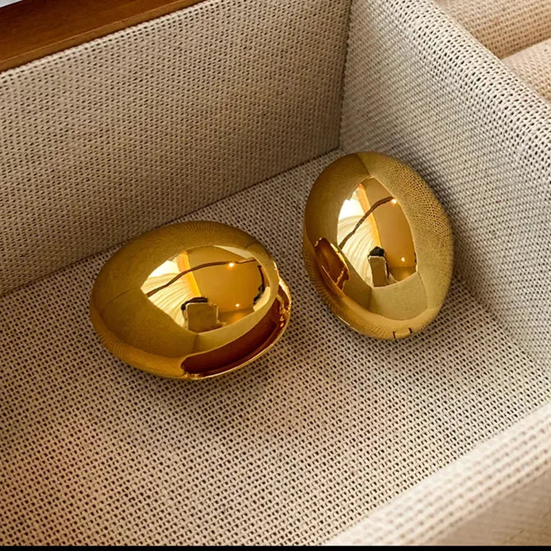 Gold Oval Hoops
