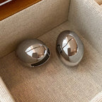 Silver Oval Hoops