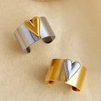 Two-Tone Puffy Heart Ring