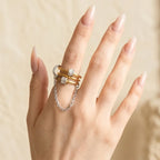 Multi-ring Chain Inlaid Ring