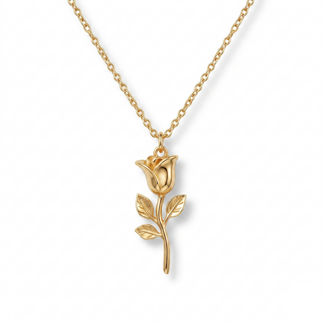 Golden Arbor Rose Petal Necklace